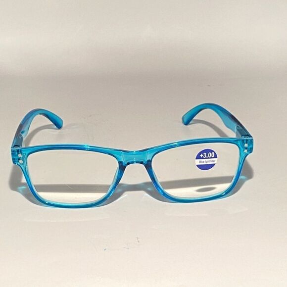 1443 Helen Reading Glasses 3.0 Readers Bluelight Filter Blue Frame NWT main image 6
